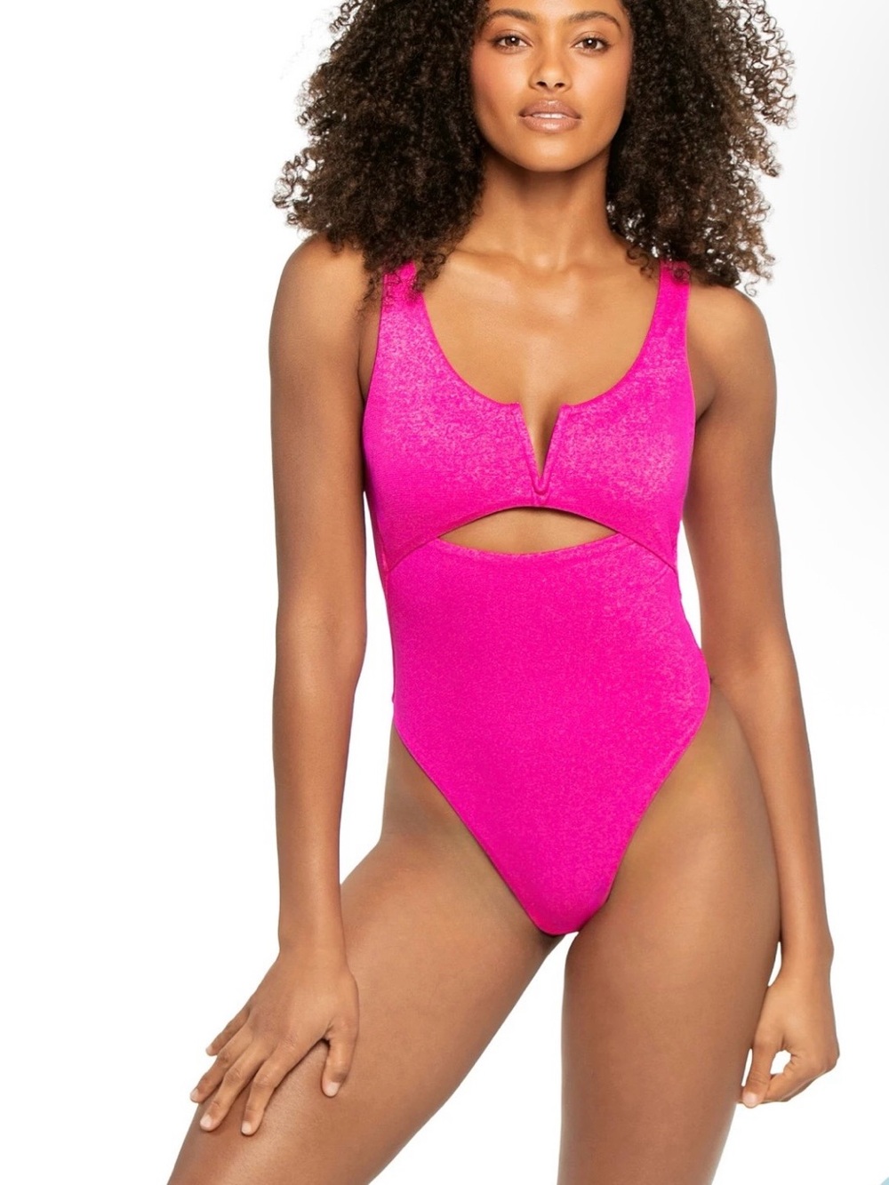 Summerful Bright Pink RibbedCutout One-Piece Swimsuit- Everything But Water